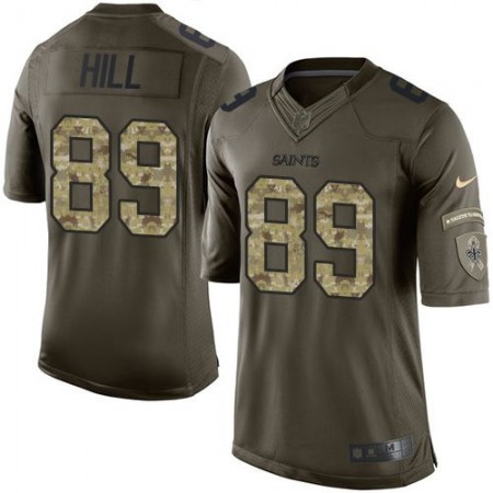 Saints #89 Josh Hill Green Men's Stitched NFL Limited Salute to Service Jersey