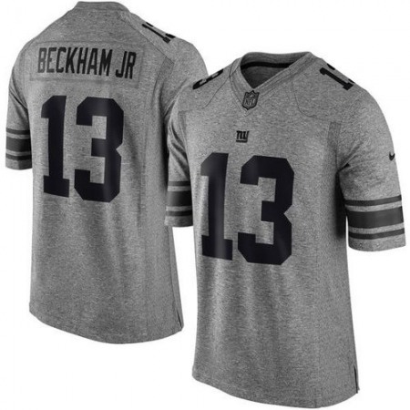 Giants #13 Odell Beckham Jr Gray Men's Stitched NFL Limited Gridiron Gray Jersey