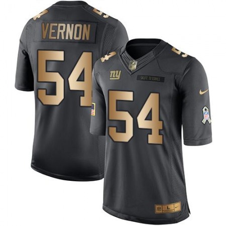 Giants #54 Olivier Vernon Black Men's Stitched NFL Limited Gold Salute To Service Jersey