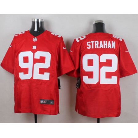 Giants #92 Michael Strahan Red Alternate Men's Stitched NFL Elite Jersey