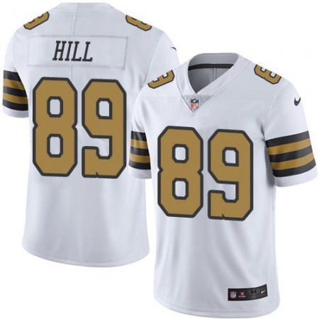 Saints #89 Josh Hill White Men's Stitched NFL Limited Rush Jersey