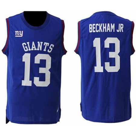 Giants #13 Odell Beckham Jr Royal Blue Team Color Men's Stitched NFL Limited Tank Top Jersey