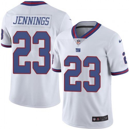 Giants #23 Rashad Jennings White Men's Stitched NFL Limited Rush Jersey