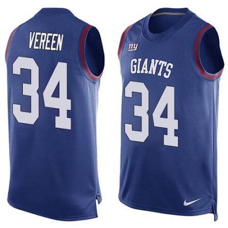 Giants #34 Shane Vereen Royal Blue Team Color Men's Stitched NFL Limited Tank Top Jersey