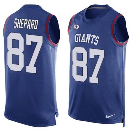 Giants #87 Sterling Shepard Royal Blue Team Color Men's Stitched NFL Limited Tank Top Jersey