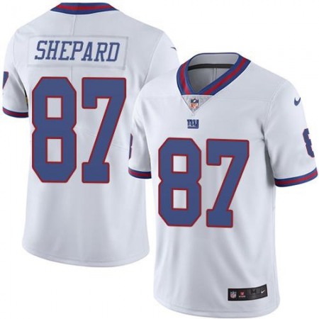 Giants #87 Sterling Shepard White Men's Stitched NFL Limited Rush Jersey