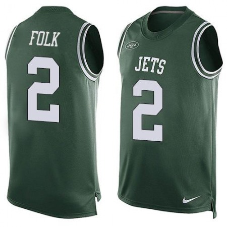 Jets #2 Nick Folk Green Team Color Men's Stitched NFL Limited Tank Top Jersey