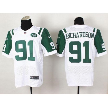 Jets #91 Sheldon Richardson White Men's Stitched NFL Elite Jersey