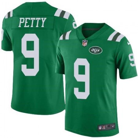 Jets #9 Bryce Petty Green Men's Stitched NFL Elite Rush Jersey