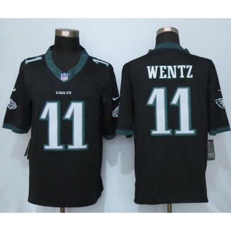 Eagles #11 Carson Wentz Black Alternate Men's Stitched NFL New Limited Jersey