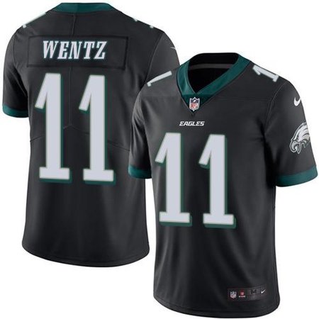 Eagles #11 Carson Wentz Black Men's Stitched NFL Limited Rush Jersey