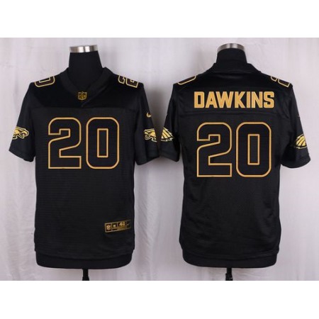 Eagles #20 Brian Dawkins Black Men's Stitched NFL Elite Pro Line Gold Collection Jersey