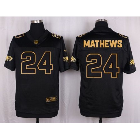 Eagles #24 Ryan Mathews Black Men's Stitched NFL Elite Pro Line Gold Collection Jersey