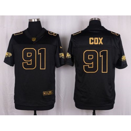 Eagles #91 Fletcher Cox Black Men's Stitched NFL Elite Pro Line Gold Collection Jersey