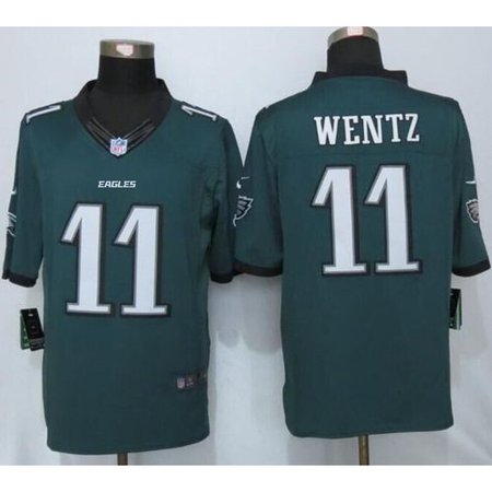 Eagles #11 Carson Wentz Midnight Green Team Color Men's Stitched NFL New Limited Jersey