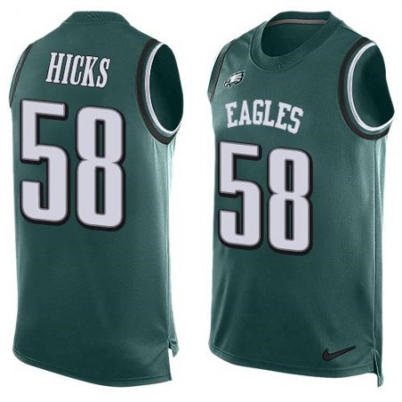 Eagles #58 Jordan Hicks Midnight Green Team Color Men's Stitched NFL Limited Tank Top Jersey