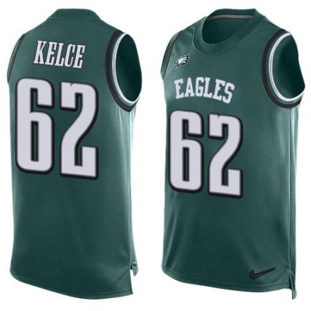 Eagles #62 Jason Kelce Midnight Green Team Color Men's Stitched NFL Limited Tank Top Jersey