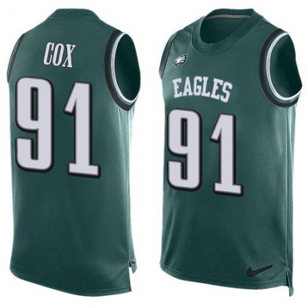 Eagles #91 Fletcher Cox Midnight Green Team Color Men's Stitched NFL Limited Tank Top Jersey