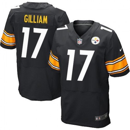 Steelers #17 Joe Gilliam Black Team Color Men's Stitched NFL Elite Jersey