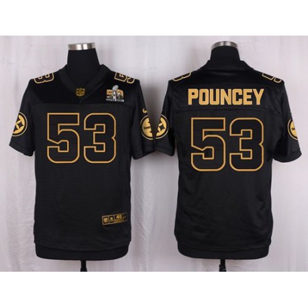 Steelers #53 Maurkice Pouncey Black Men's Stitched NFL Elite Pro Line Gold Collection Jersey