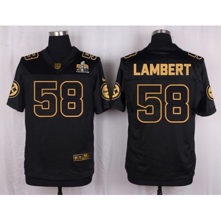 Steelers #58 Jack Lambert Black Men's Stitched NFL Elite Pro Line Gold Collection Jersey