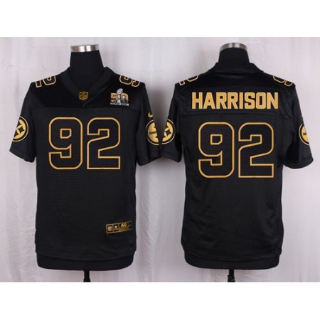 Steelers #92 James Harrison Black Men's Stitched NFL Elite Pro Line Gold Collection Jersey