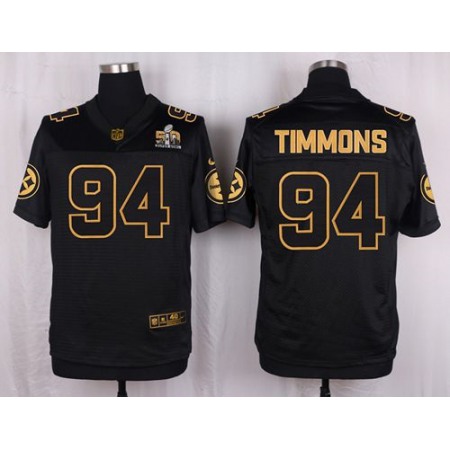Steelers #94 Lawrence Timmons Black Men's Stitched NFL Elite Pro Line Gold Collection Jersey