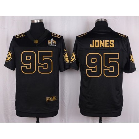 Steelers #95 Jarvis Jones Black Men's Stitched NFL Elite Pro Line Gold Collection Jersey