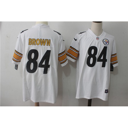 Men's Pittsburgh Steelers #84 Antonio Brown White Stitched NFL Vapor Untouchable Limited Jersey