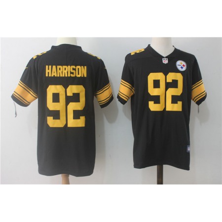 Men's Pittsburgh Steelers #92 James Harrison Black Limited Rush Stitched NFL Jersey