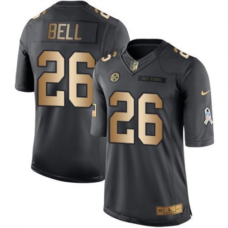 Steelers #26 Le'Veon Bell Black Men's Stitched NFL Limited Gold Salute To Service Jersey