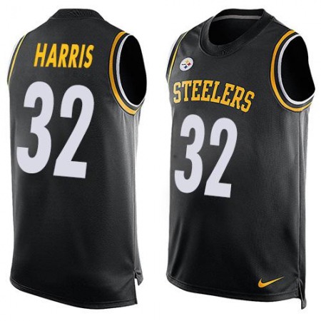 Steelers #32 Franco Harris Black Team Color Men's Stitched NFL Limited Tank Top Jersey