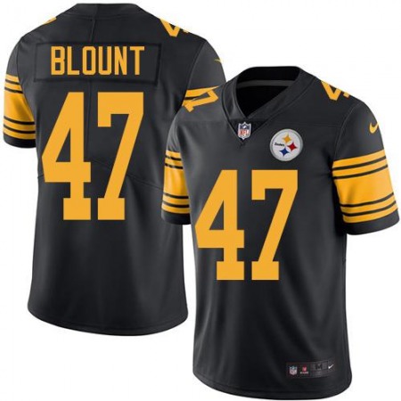 Steelers #47 Mel Blount Black Men's Stitched NFL Limited Rush Jersey