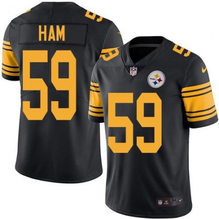 Steelers #59 Jack Ham Black Men's Stitched NFL Limited Rush Jersey