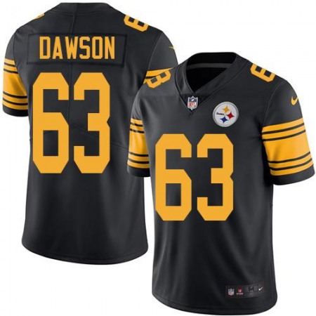 Steelers #63 Dermontti Dawson Black Men's Stitched NFL Limited Rush Jersey