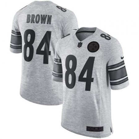 Steelers #84 Antonio Brown Gray Men's Stitched NFL Limited Gridiron Gray II Jersey