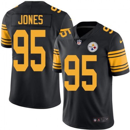 Steelers #95 Jarvis Jones Black Men's Stitched NFL Limited Rush Jersey