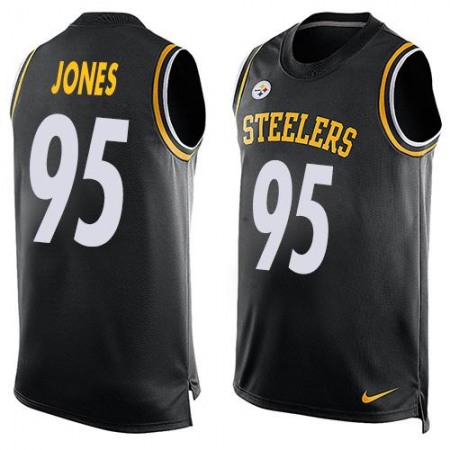 Steelers #95 Jarvis Jones Black Team Color Men's Stitched NFL Limited Tank Top Jersey