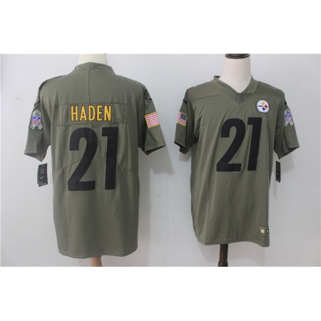 Men's Pittsburgh Steelers #21 Joe Haden Olive Salute To Service Limited Stitched NFL Jersey