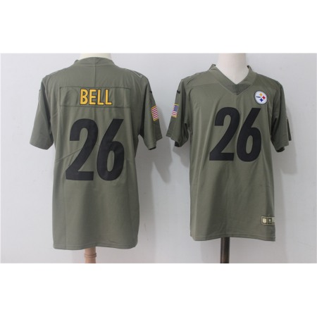 Men's Pittsburgh Steelers #26 Le'Veon Bell Olive Salute To Service Limited Stitched NFL Jersey