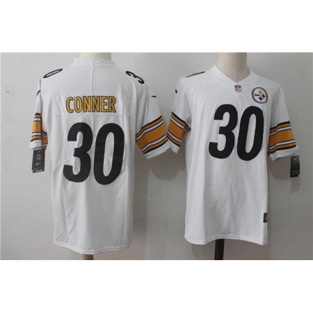 Men's Pittsburgh Steelers #30 James Conner White Stitched NFL Vapor Untouchable Limited Jersey
