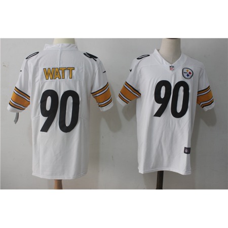 Men's Pittsburgh Steelers #90 T. J. Watt White Stitched NFL Vapor Untouchable Limited Jersey