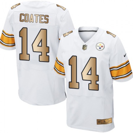 Steelers #14 Sammie Coates White Men's Stitched NFL Elite Gold Jersey