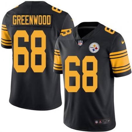 Steelers #68 L.C. Greenwood Black Men's Stitched NFL Limited Rush Jersey