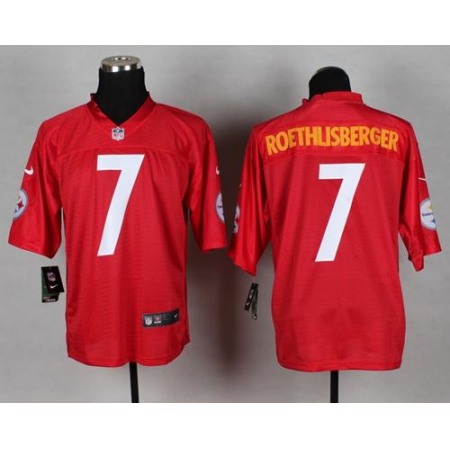 Steelers #7 Ben Roethlisberger Red Men's Stitched NFL Elite QB Practice Jersey