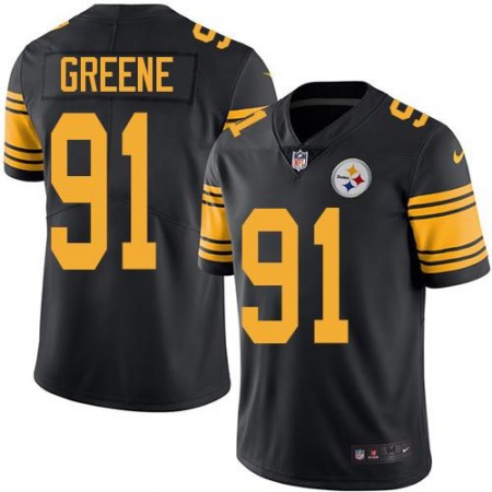 Steelers #91 Kevin Greene Black Men's Stitched NFL Limited Rush Jersey