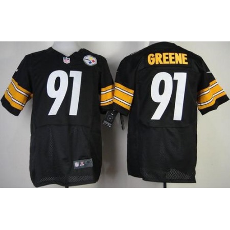 Steelers #91 Kevin Greene Black Team Color Men's Stitched NFL Elite Jersey