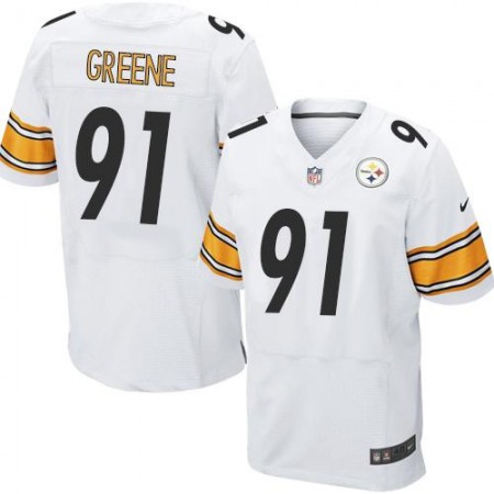 Steelers #91 Kevin Greene White Men's Stitched NFL Elite Jersey