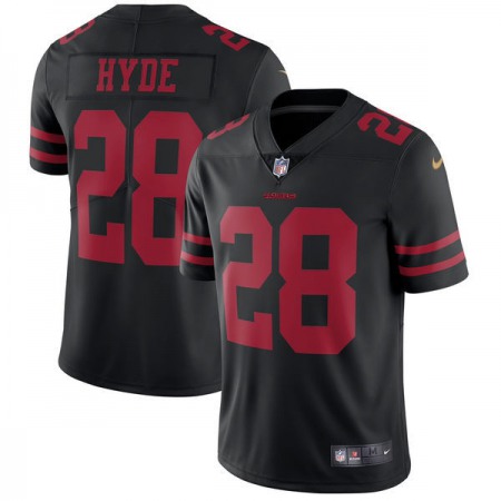 Men's San Francisco 49ers #28 Carlos Hyde Black Vapor Untouchable Limited Stitched NFL Jersey