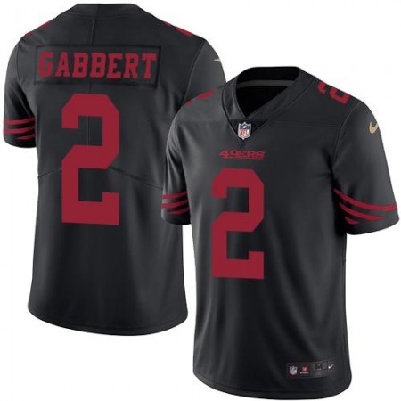 49ers #2 Blaine Gabbert Black Men's Stitched NFL Limited Rush Jersey
